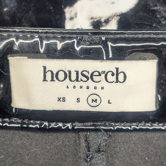 House of CB Haridan Patent Stretch Vinyl Trouser Pants in Black, Size Medium - Picture 7 of 9